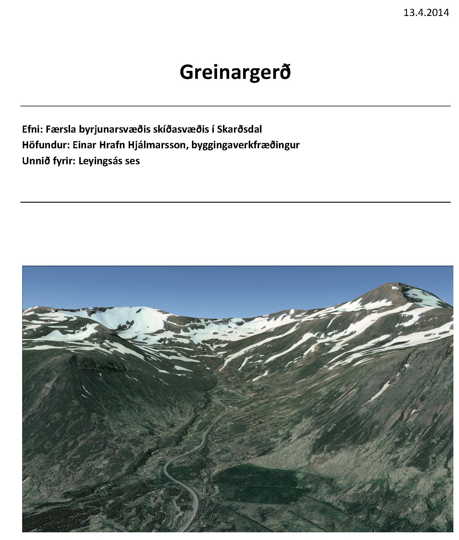 Greinagerð um skíðasvæðið