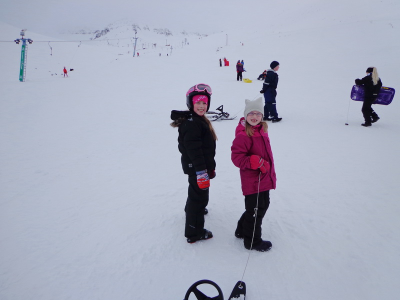 Skíðað í skarðinu