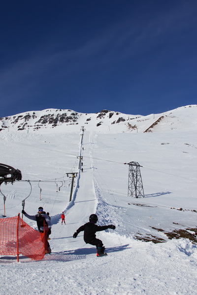 Skíðað í skarðinu