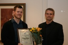 Bergr Morthens bjarlistamaur 2010  t.v. og rarinn Hannesson.       Mynd fengin af vef Siglo.is