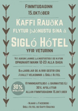 Kaffi Rauka flytur jnustu sna  Sigl Htel