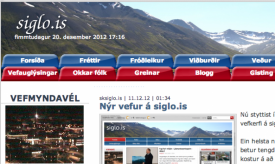 Skjmynd af gamla vefnum
