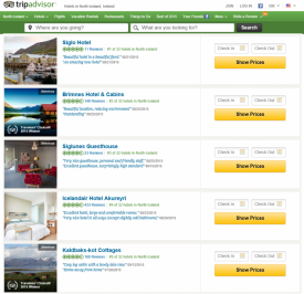Skjskot af vef Trip Advisor 27.08.2015